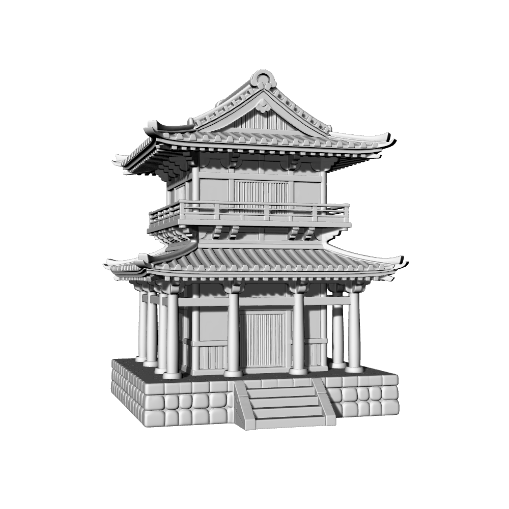 MRY-SFW LYTB696H Miniature Scene Building Model Japanese Traditional Pavilion Building Japanese Building Ornament 3D Printing Model