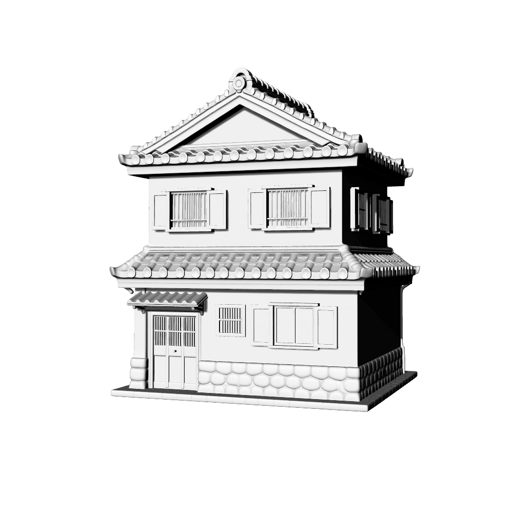 MRY-SFW LYTB697B Miniature Scene Building Model Japanese Traditional Machiya Building Civilian Residence Japanese Building Ornament 3D Printing Model
