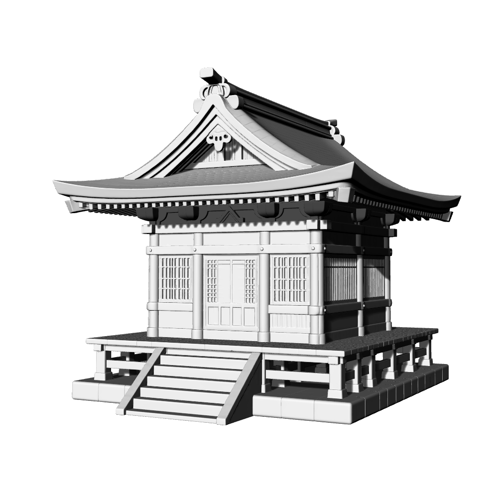 MRY-SFW LYTB698A Miniature Scene Building Model Japanese Shrine Style Building Japanese Building Desktop Ornament 3D Printing Model