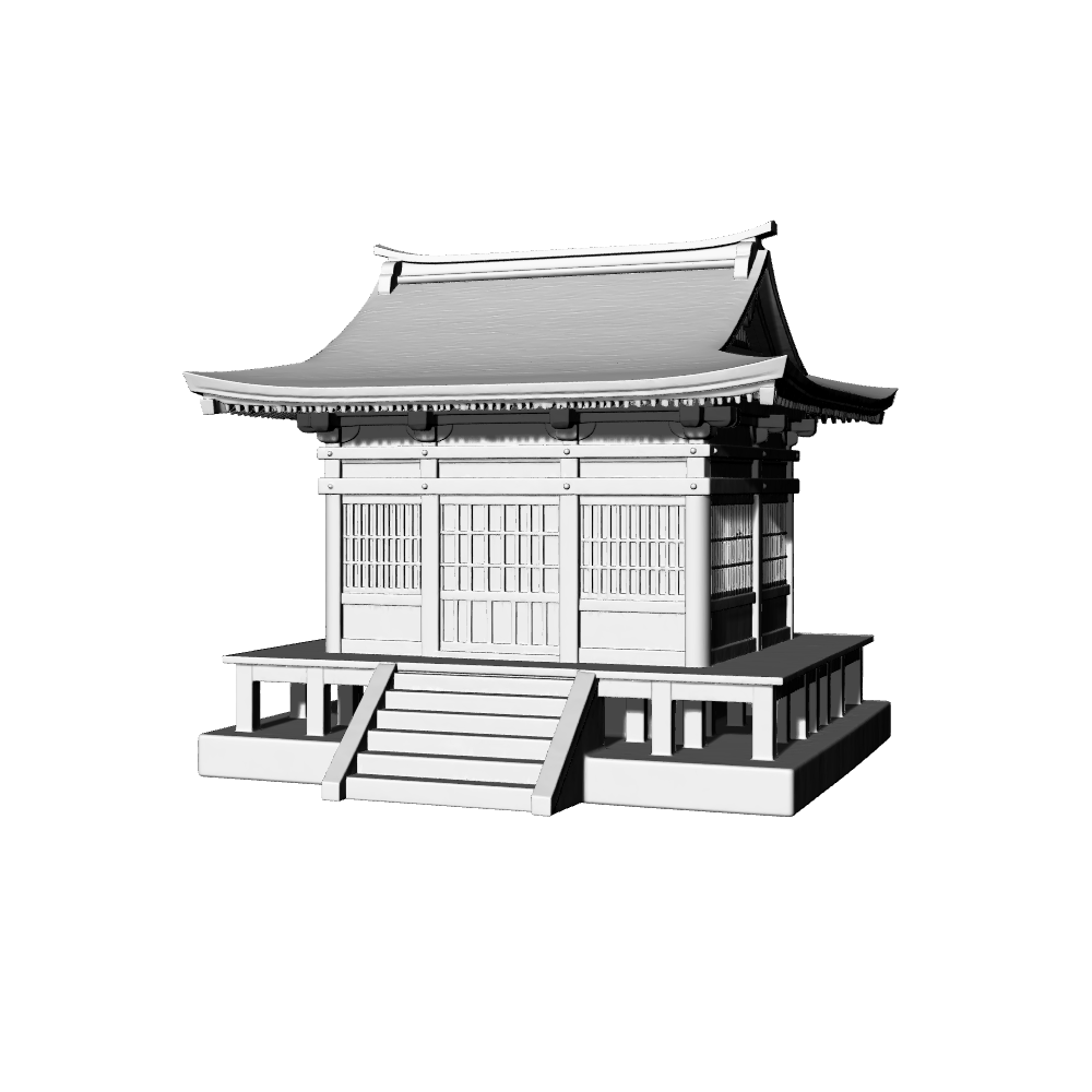 MRY-SFW LYTB698D Miniature Scene Building Model Japanese Shrine Style Building Japanese Building Desktop Ornament 3D Printing Model
