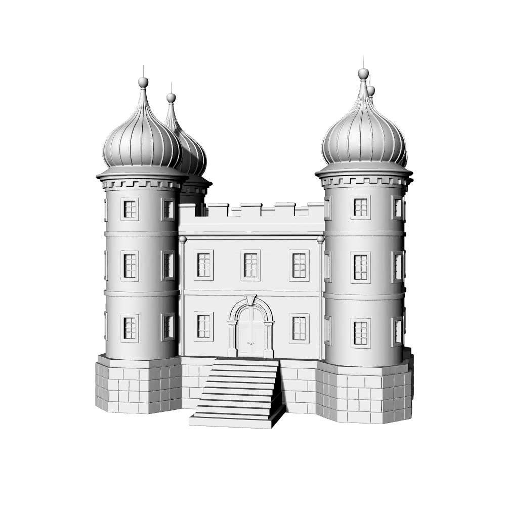 MRY-SFW LYTB700D Miniature Scene Building Model European Baroque Style Manor Castle Building Sand Table Scene Model 3D Printing Model