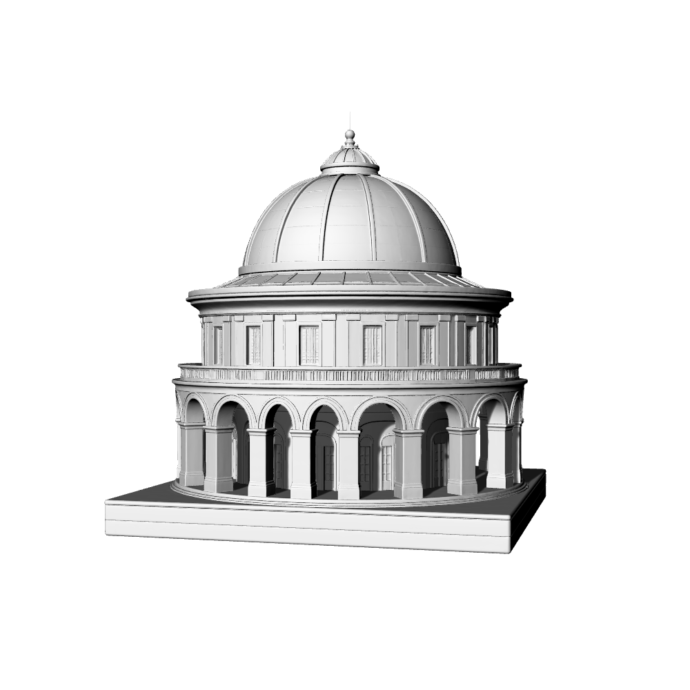 MRY-SFW LYTB701D Miniature Scene Building Model European Baroque Style Circular Palace Building Sand Table Scene Model 3D Printing Model