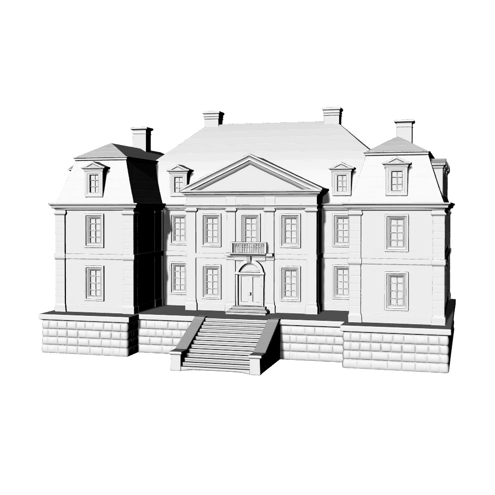 MRY-SFW LYTB702C Miniature Scene Building Model European Neoclassical Manor Sand Table Scene Model 3D Printing Model
