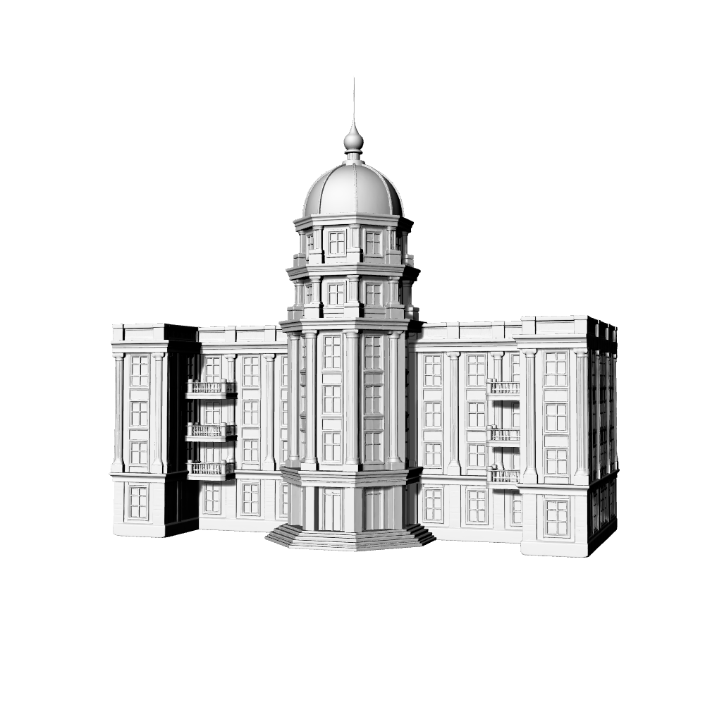 MRY-SFW LYTB702D Miniature Scene Building Model European Neoclassical Manor Sand Table Scene Model 3D Printing Model
