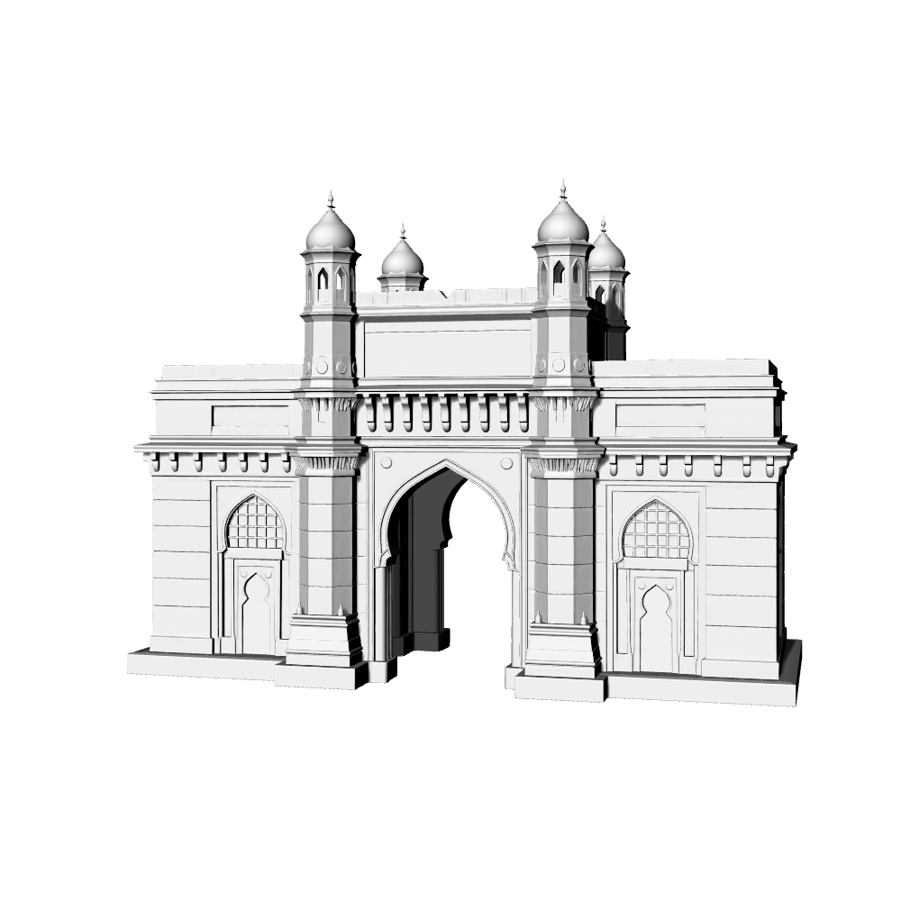 MRY-SFW LYTB706A Miniature Scene Building Model Indian Landmark Building India Mumbai Gateway Of India Gate Building Model 3D Printing Model
