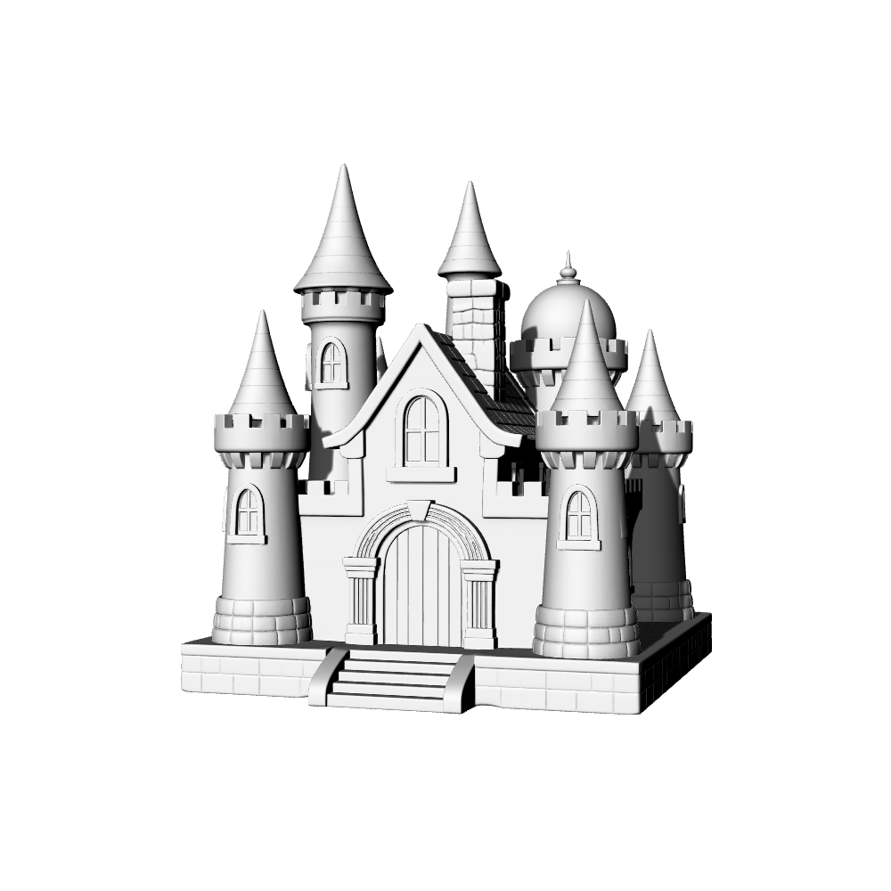 MRY-SFW LYTB708B Miniature Scene Building Model European Fairy Tale Castle Dream Building Desktop Ornament 3D Printing Model
