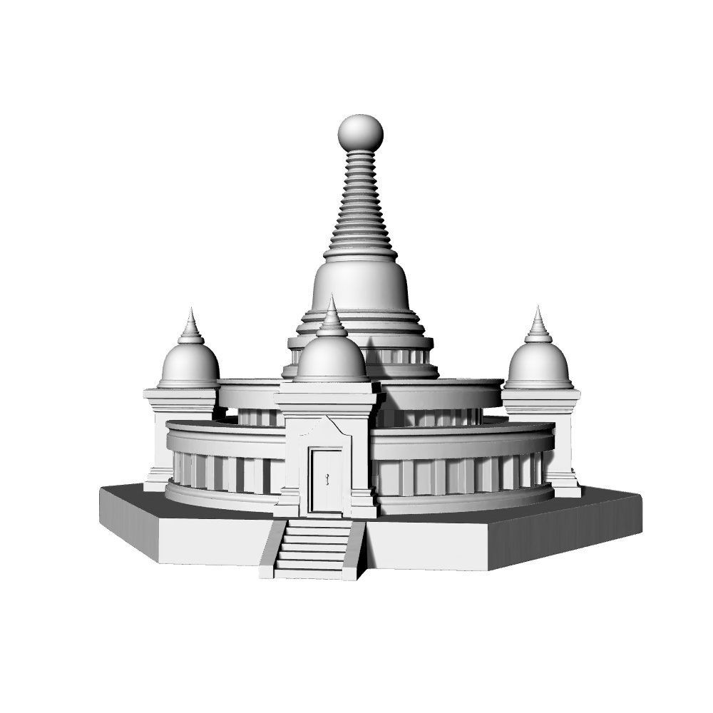 MRY-SFW LYTB709C Miniature Scene Building Model Southeast Asian Religious Building Sri Lankan Style Stupa 3D Printing Model