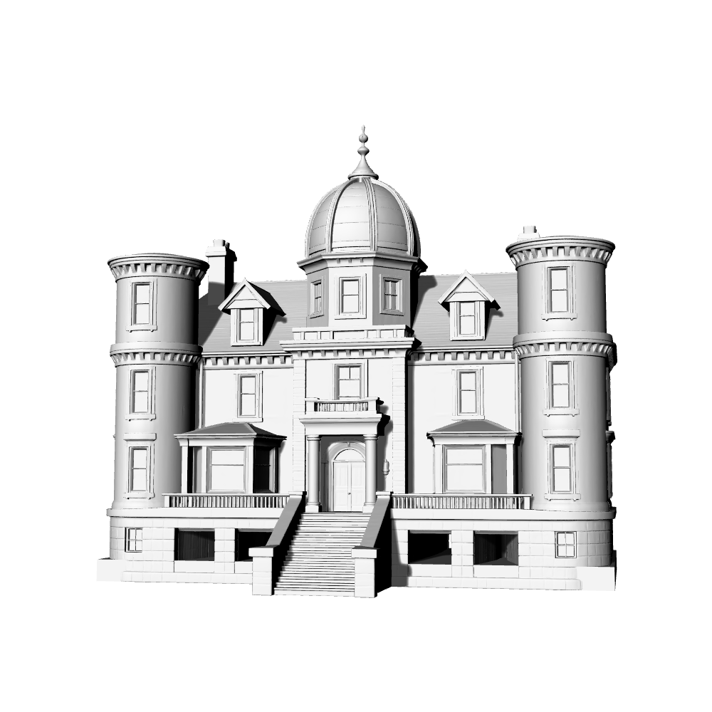 MRY-SFW LYTB711B Miniature Scene Building Model American Victorian Retro Manor Sand Table Building Model 3D Printing Model