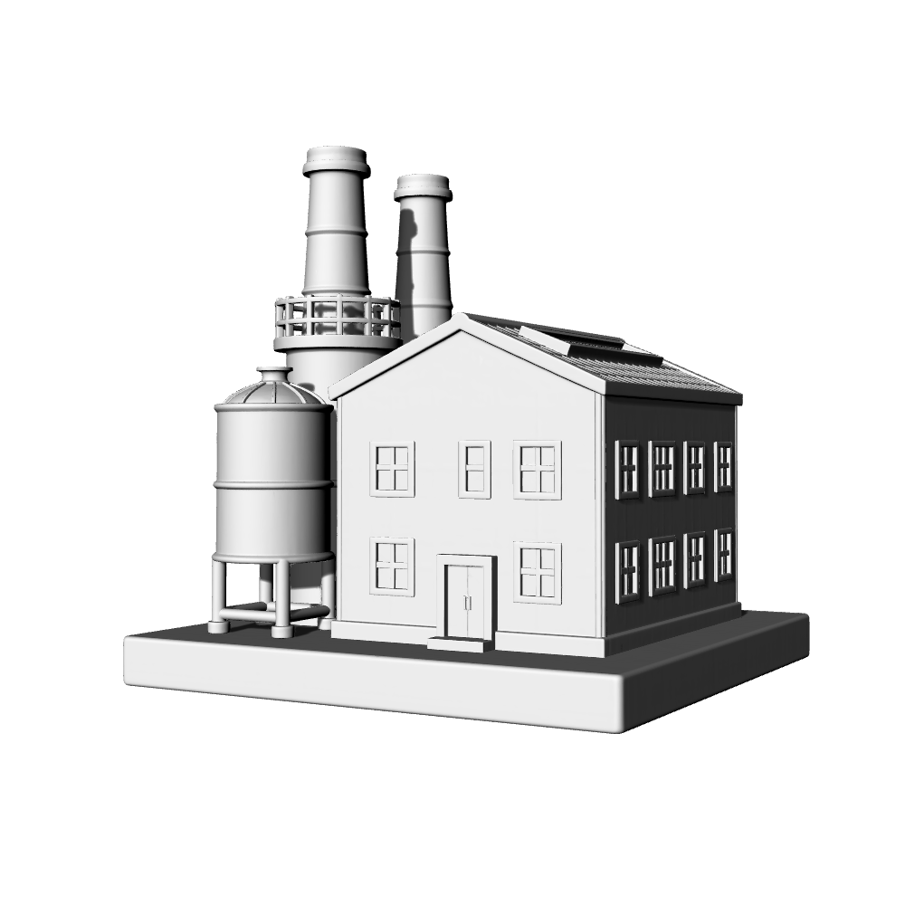 MRY-SFW LYTB712A Miniature Scene Building Model Industrial Style Small Factory Building Model Sand Table Scene Miniature Ornament 3D Printing Model