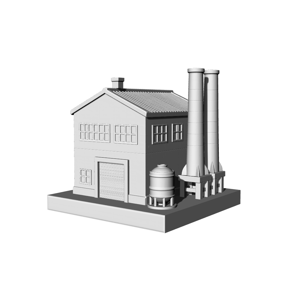 MRY-SFW LYTB712C Miniature Scene Building Model Industrial Style Small Factory Building Model Sand Table Scene Miniature Ornament 3D Printing Model
