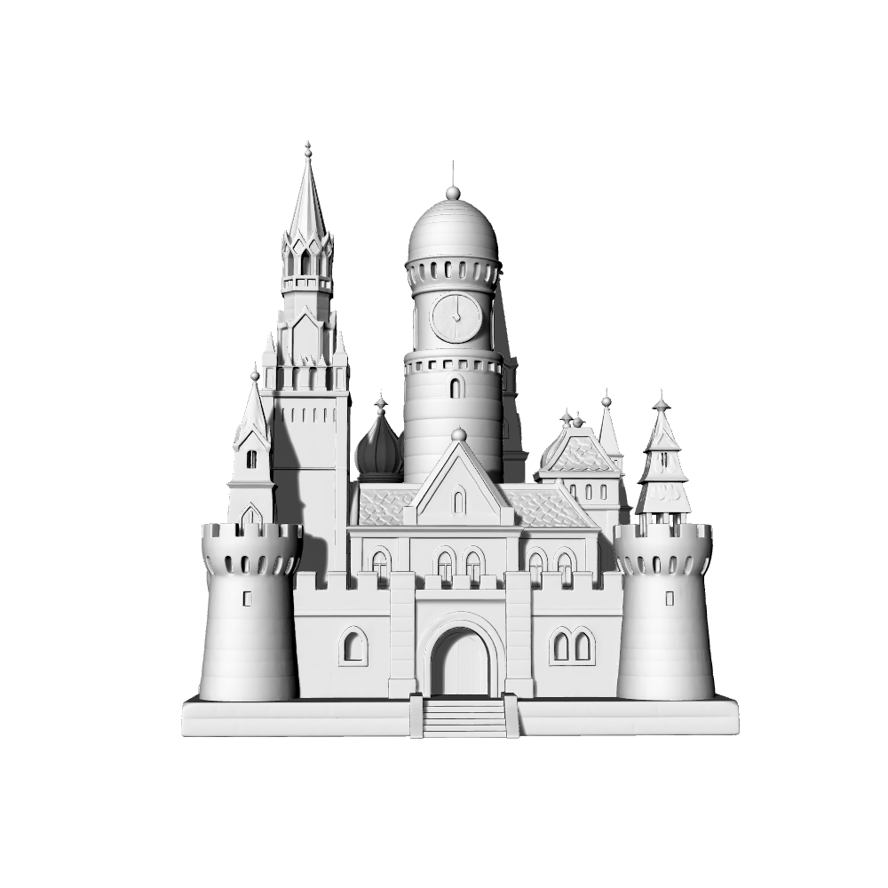 MRY-SFW LYTB716A Miniature Scene Building Model European Dream Castle Clock Tower Building Model Fairy Tale Sand Table Scene Ornament 3D Printing Model