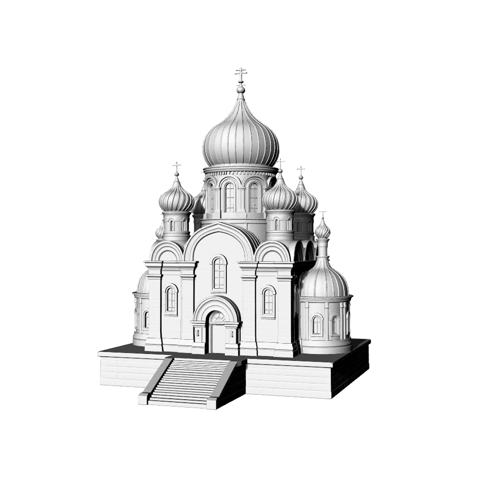 MRY-SFW LYTB723B Miniature Scene Building Model Orthodox Style Baroque Church Building Model 3D Printing Model