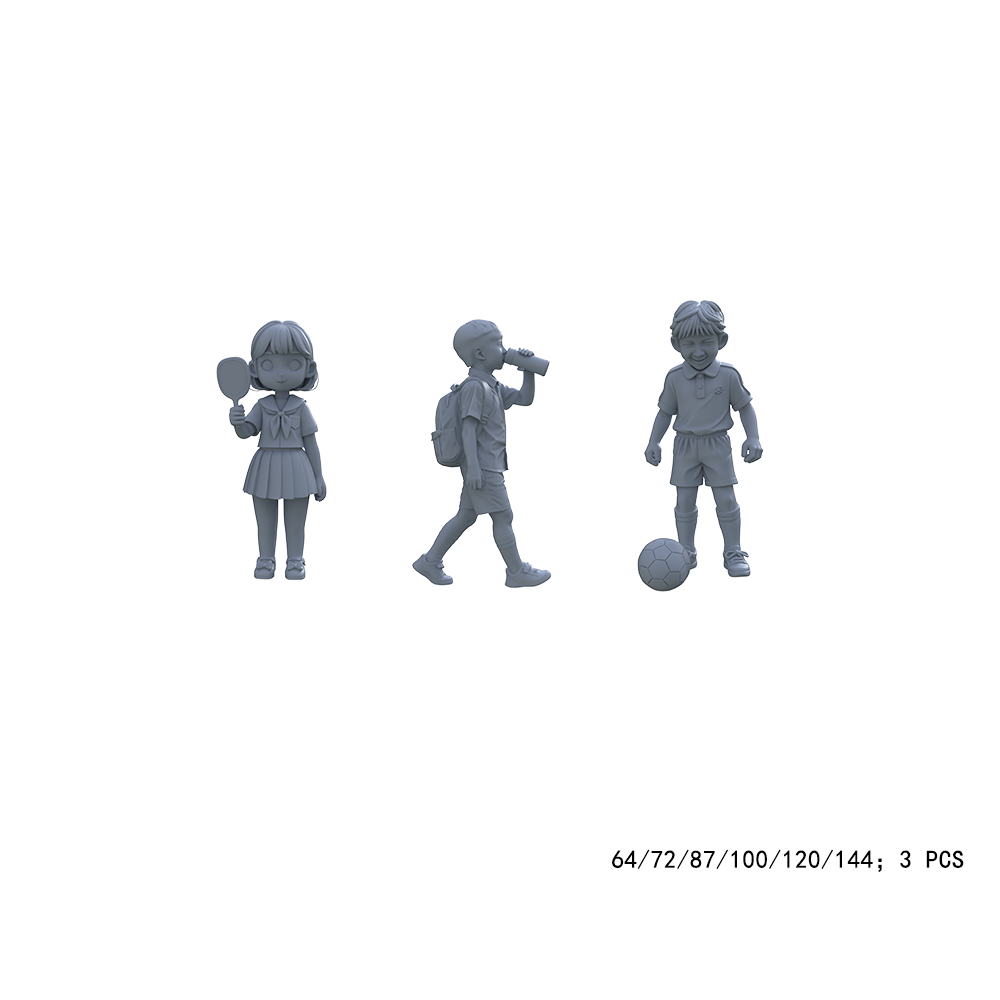 Yao's Studio LYTR007 3Pcs School Life Miniature Figures Scale Resin Model Kits for Diorama & Scene Decor 1set