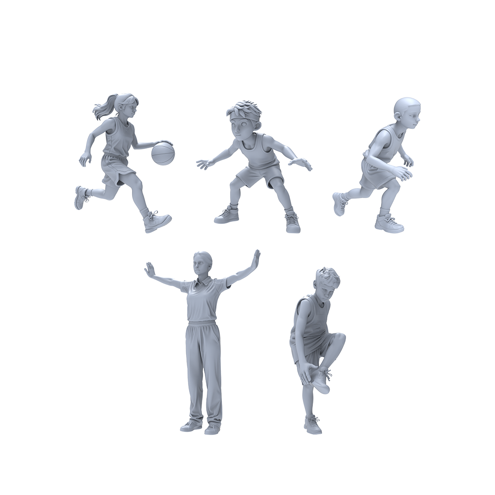 Yao's Studio LYTR035 Police Duty Scene Resin Miniature Model 4-Piece Set - Police Officers & K9 Unit Figures Unpainted DIY Model Painting Urban Police Scene Decor 1set