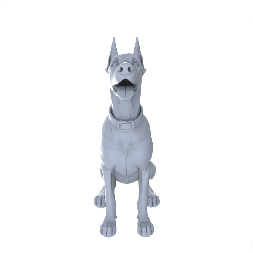 Yao's Studio LYTR154 Doberman Pinscher Resin Miniature Model 3-Figure Set, Unpainted Pet Dog Figures, DIY Painting Scene Decoration Miniatures Diorama Resin Figures