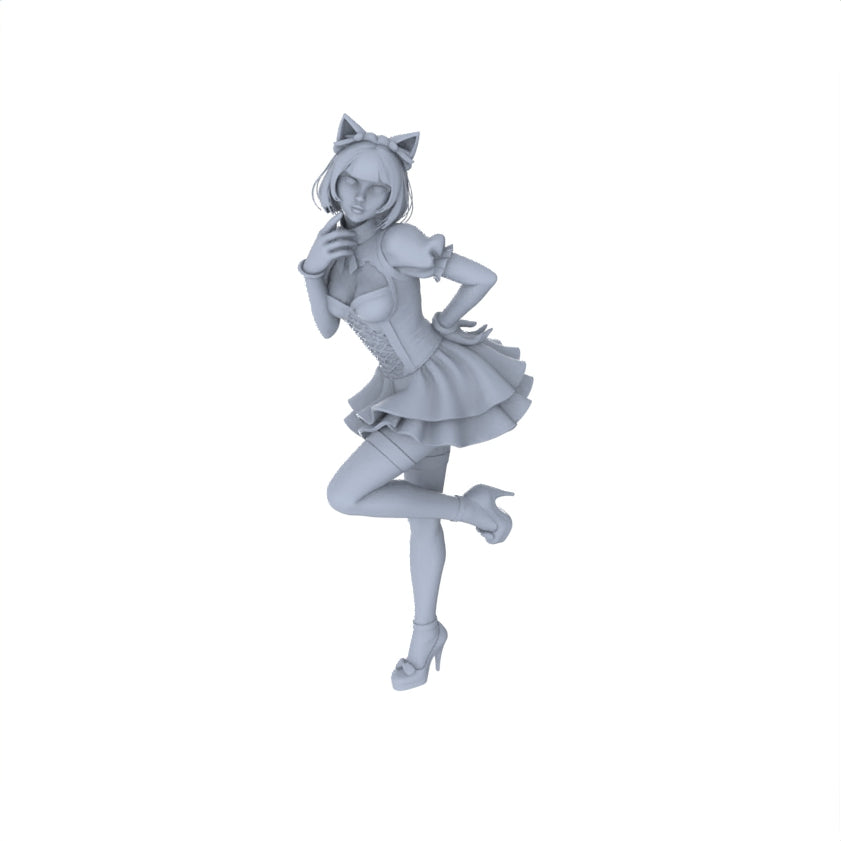 Yao's Studio LYTR158 Maid-styled Girls Resin Miniature Model 6-Figure Set, Unpainted Anime-style Figures, DIY Painting Scene Decoration Miniatures Diorama Resin Figures