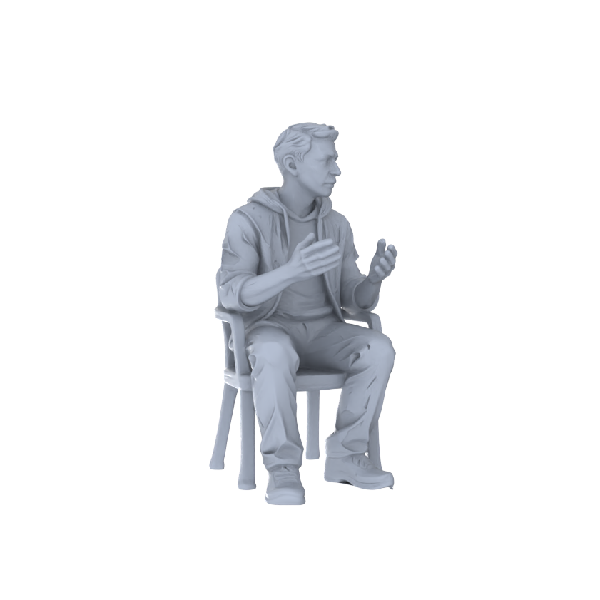 Yao's Studio LYTR256 Unpainted Miniature Seated Casual 4-Piece Set Ideal for Diorama & Sand Table Customization Miniatures Diorama Resin Figures