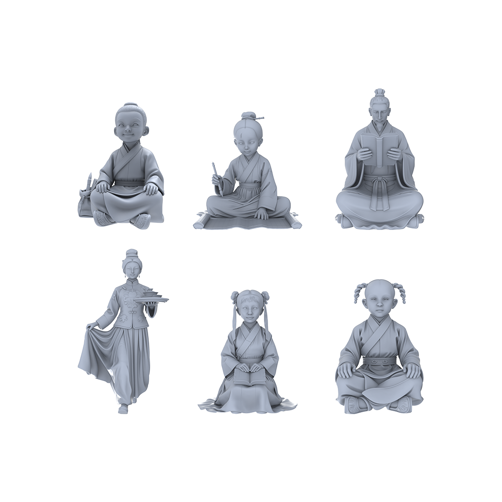 Yao's Studio LYTR045 Chinese Ancient School Scene Resin Miniature Model 6-Figure Set