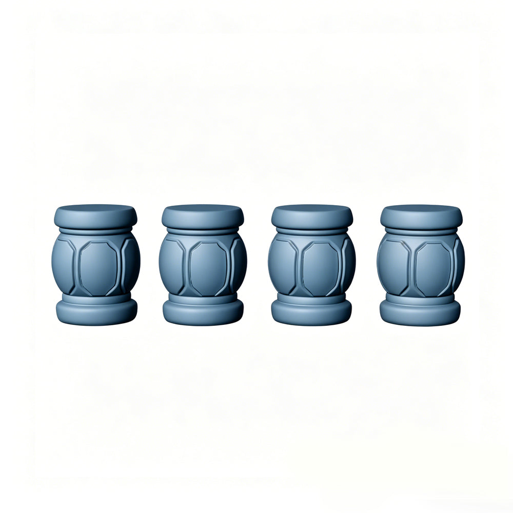 MRY-SFW LYTS510 3D Printed Chinese Stone Table & Stool Set, Unpainted White Resin, Miniature Model Ancient Architecture Garden Diorama Accessories