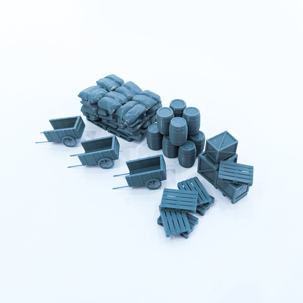 Yao's Studio LYTS015 HO Scale Model Railway Scenery Warehouse Accessories Set