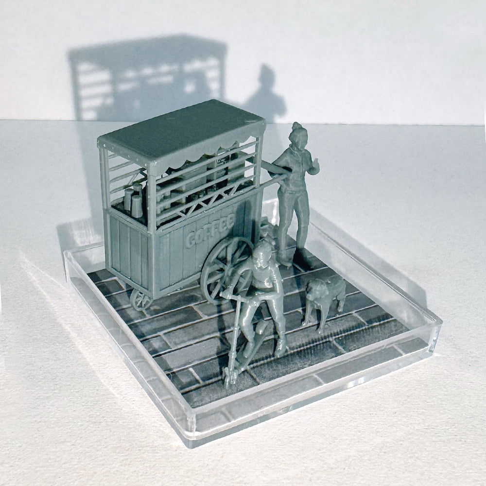 Yao's Studio LYTS016 Miniature Coffee Truck Fair Stall Scene Display Box