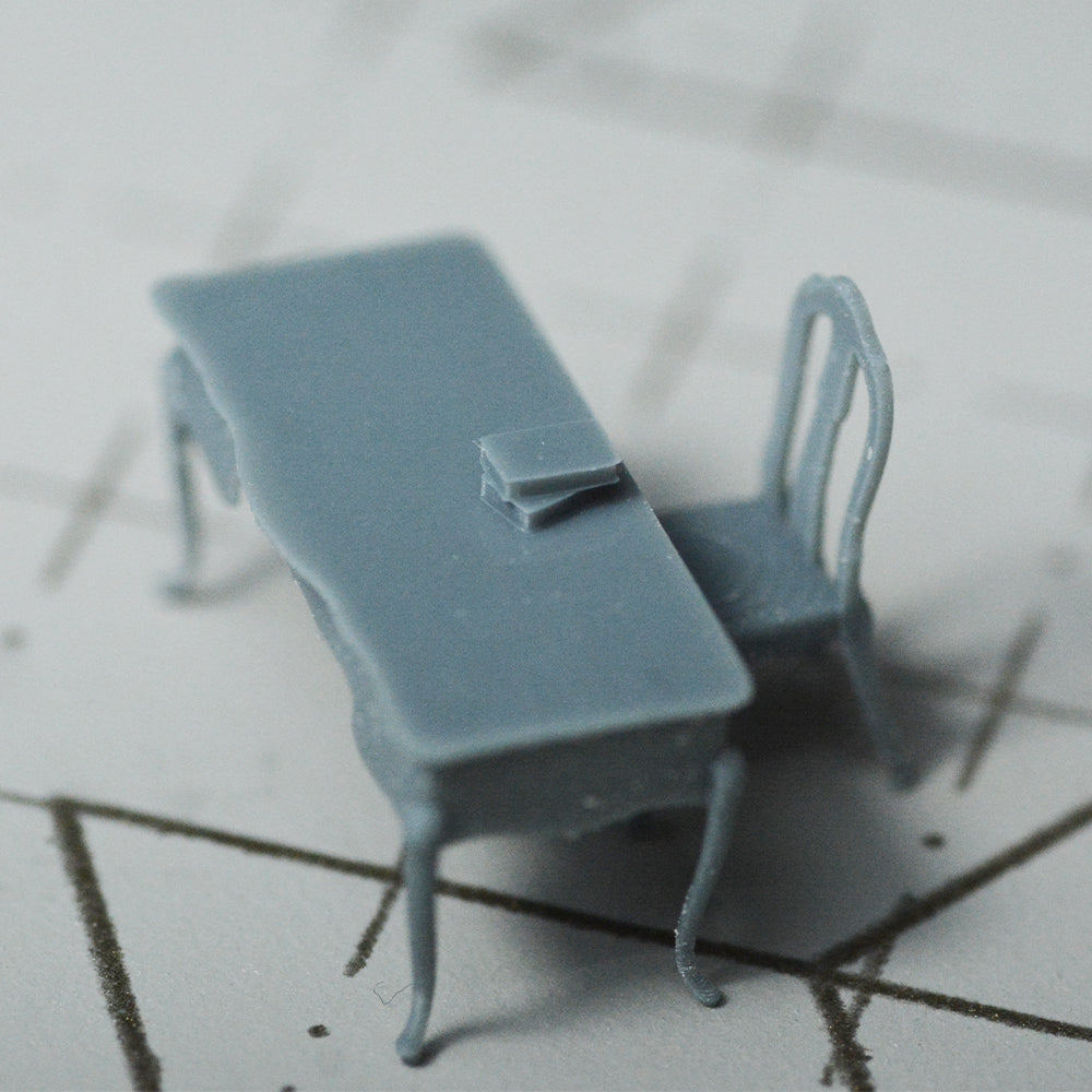 Yao's Studio LYTS030 Miniature Dock factory building Shipyard Display Tower Crane Business/Office Desk And Chair Combination