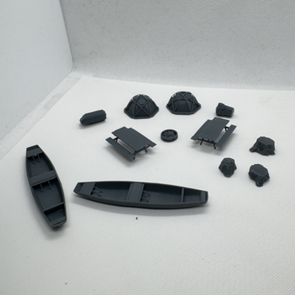 Yao's Studio LYTS066 Diorama 3D Camping Railway Train Layout Scene Dome Tent