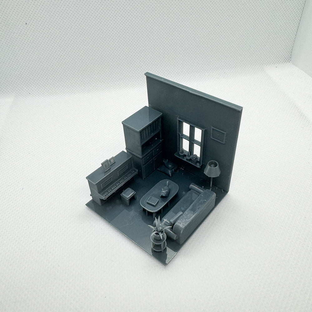 Yao's Studio LYTS017 1/S 1/L Miniature Scene Display Box: Sofa, Home Appliances, Piano, Desk & Living Room Set
