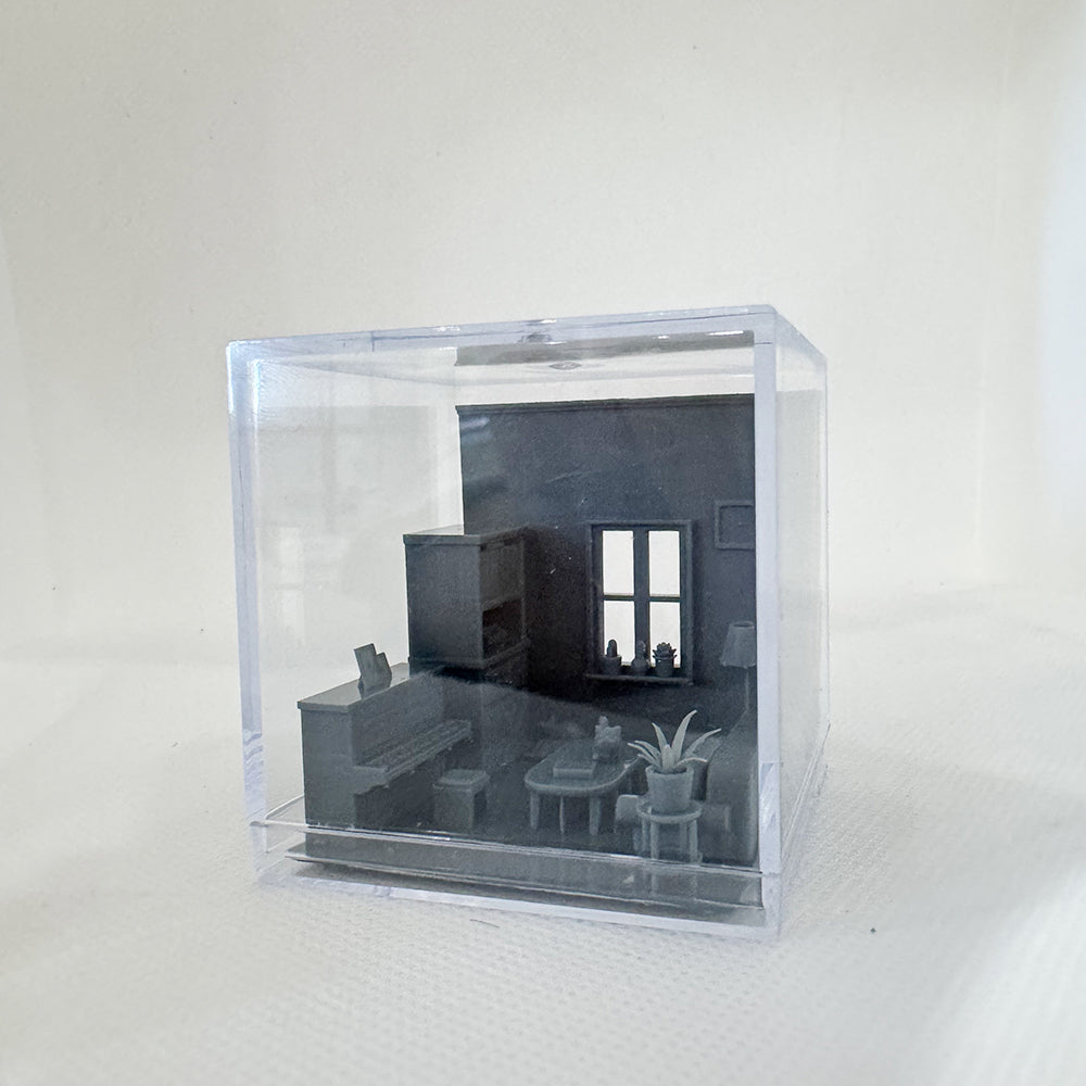 Yao's Studio LYTS017 1/S 1/L Miniature Scene Display Box: Sofa, Home Appliances, Piano, Desk & Living Room Set