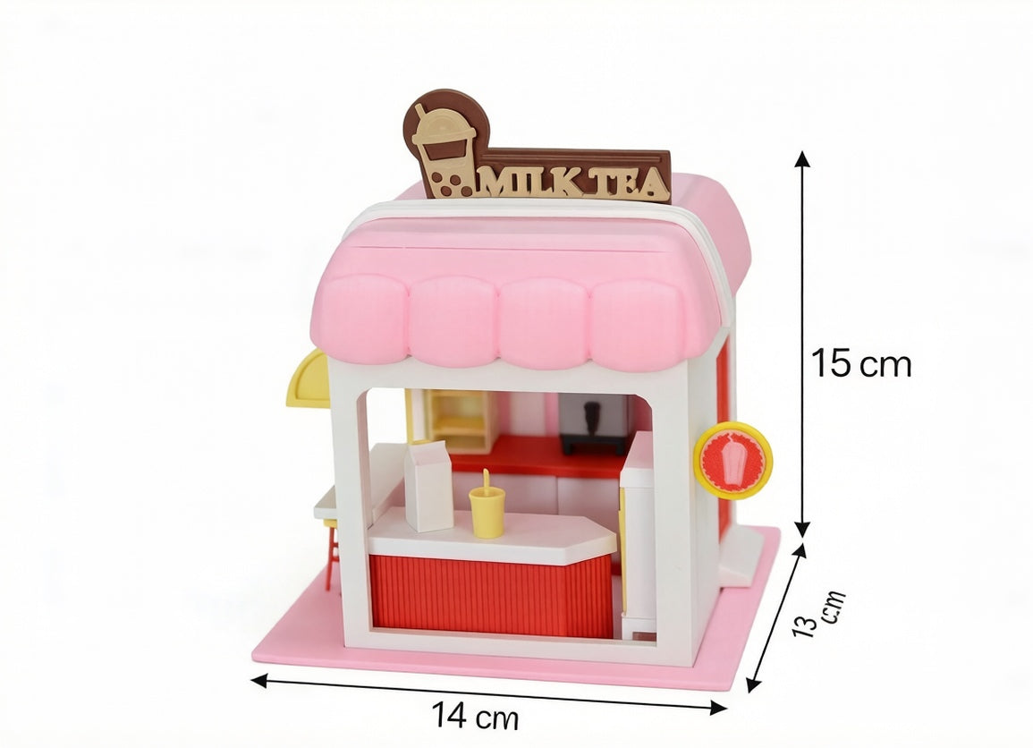 RHF341 Corner Cozy Shop Series - Boba Milk Tea Shop Corner Cozy Shop Series - Boba Milk Tea Shop