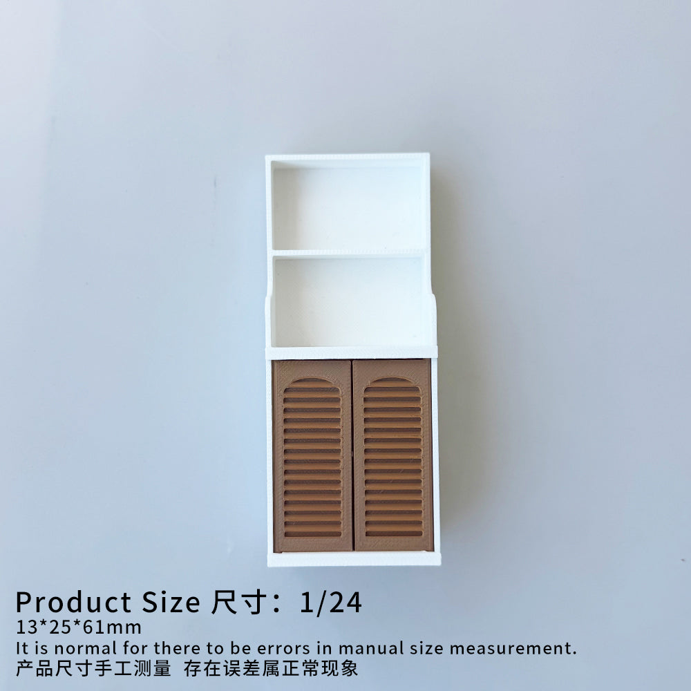 RHF12208 Double Door Bookshelf Dollhouse Miniature 3D Printed