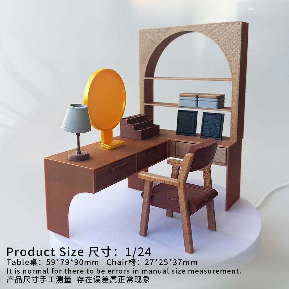 RHF12212 Dressing Table Powder Room BJD Dollhouse Furniture OB Dollhouse Furniture 3D Printed Miniature Dollhouse Furniture