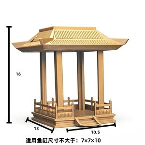 RHF-223 A Traditional Chinese Pavilion Chinese Style Pavilion Aquarium External Decor Blind Box Figure Display StandDual-Use Chinese Pavilion