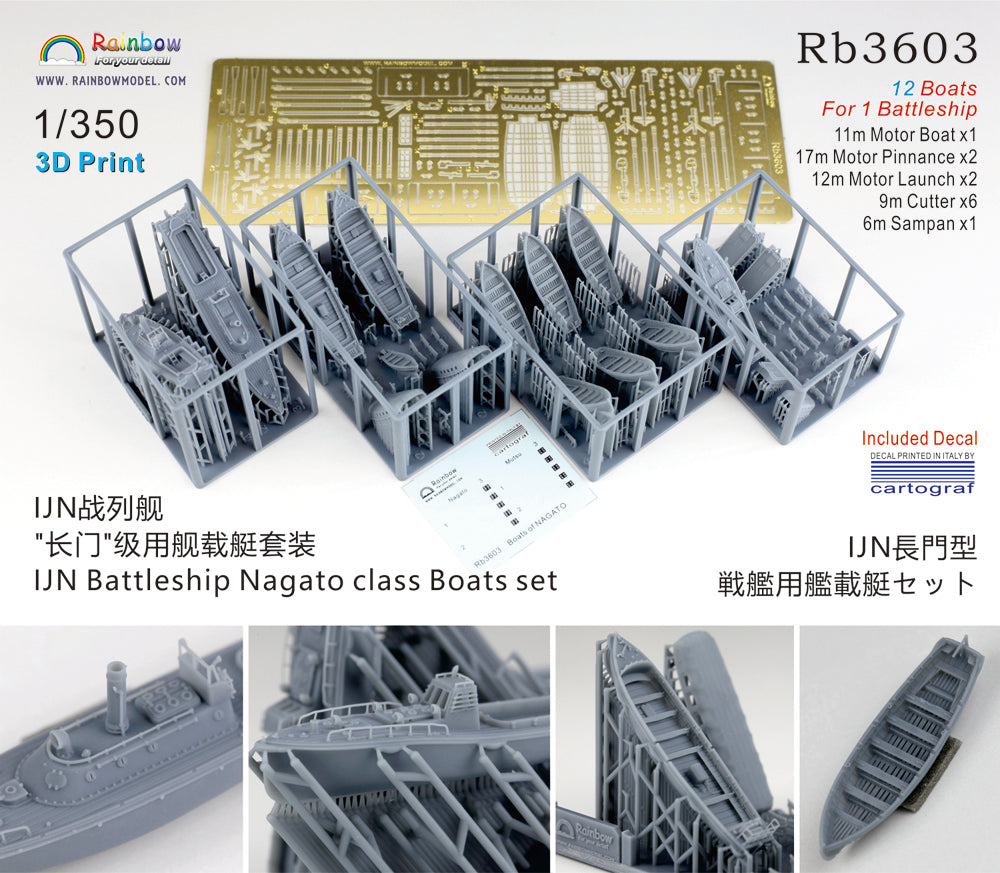 Rainbow RB3603 1/350Detail Up IJN Battleship Nagato class Bo – product image 2