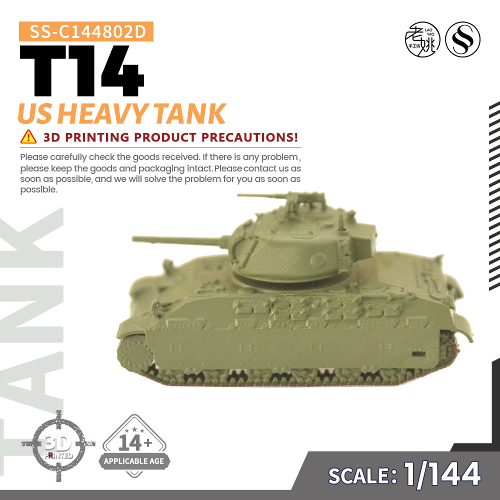 SSMODEL 802D Finished Painted 15mm WarGaming Military Model Kit US T14 Heavy Tank