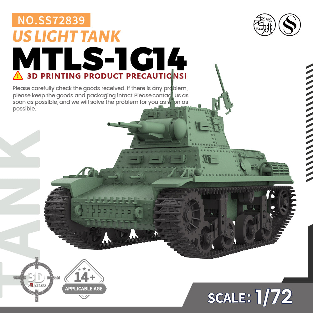 SSMODEL 839 Military Model Kit US MTLS-1G14 Light Tank