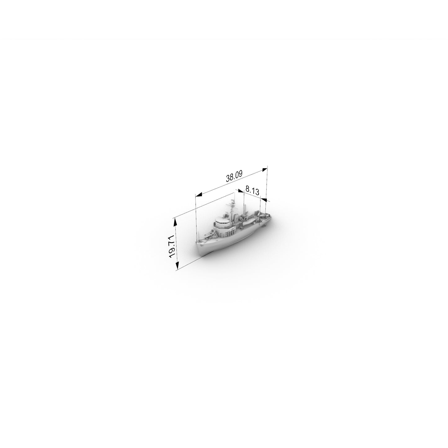 SSC160 Military Model USS Aggressive CLass Minesweeper Water Line
