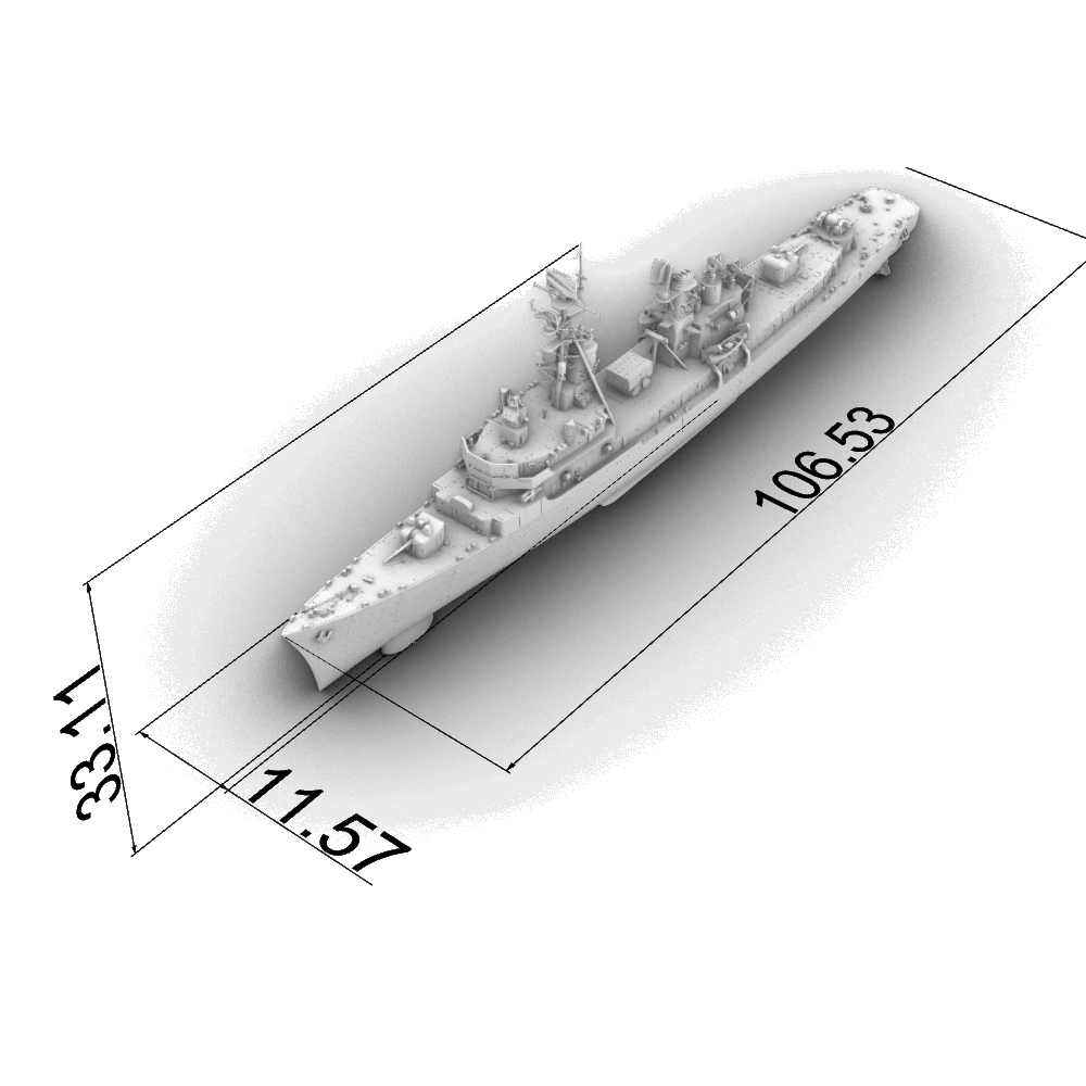 Charles F. Adams-class Charles F. Adams Destroyer DDG-2 1961 Water Line MRY-SFW SSC248
