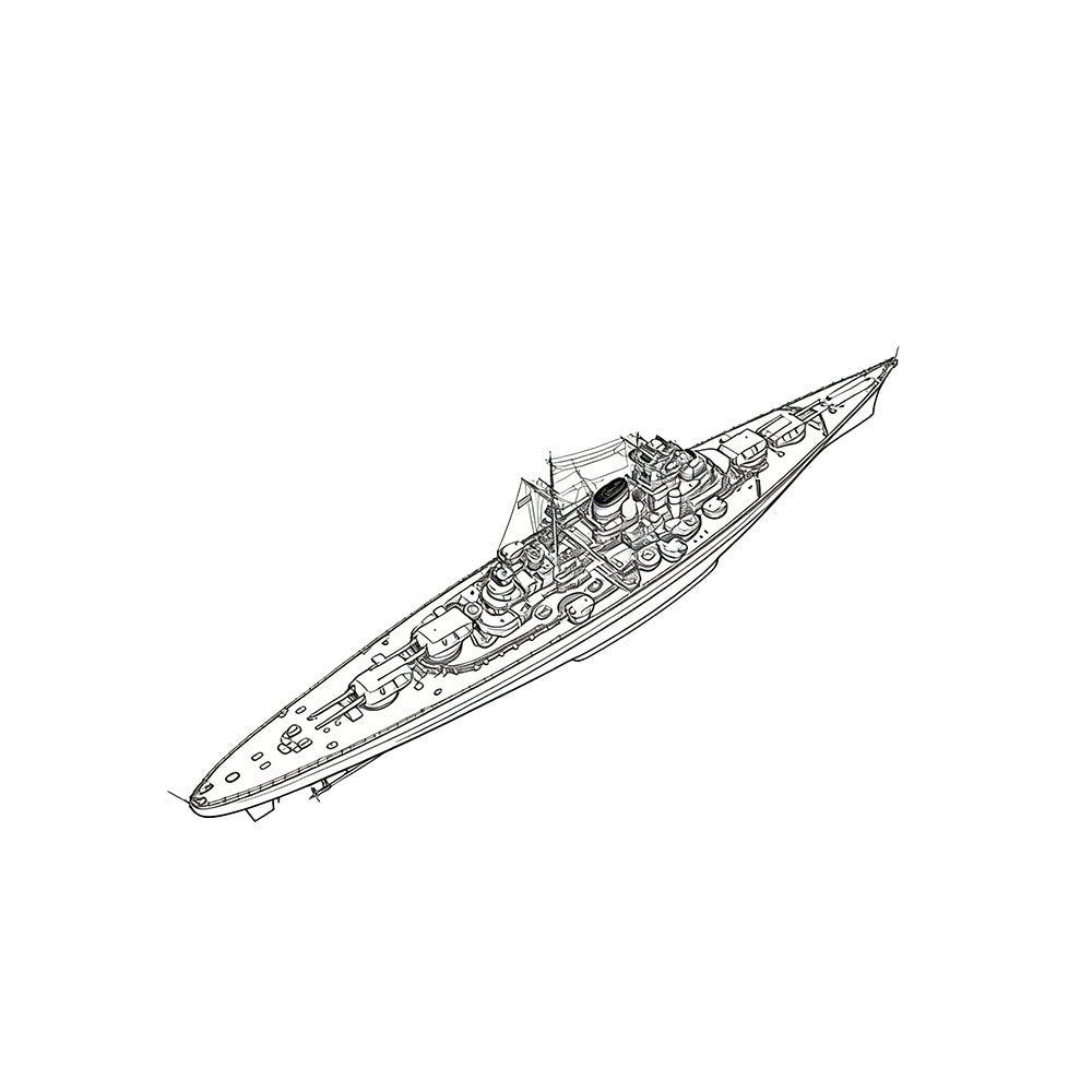 SSC131 Military Model DKM Bismarck Class Bismarck Battleship Water Line