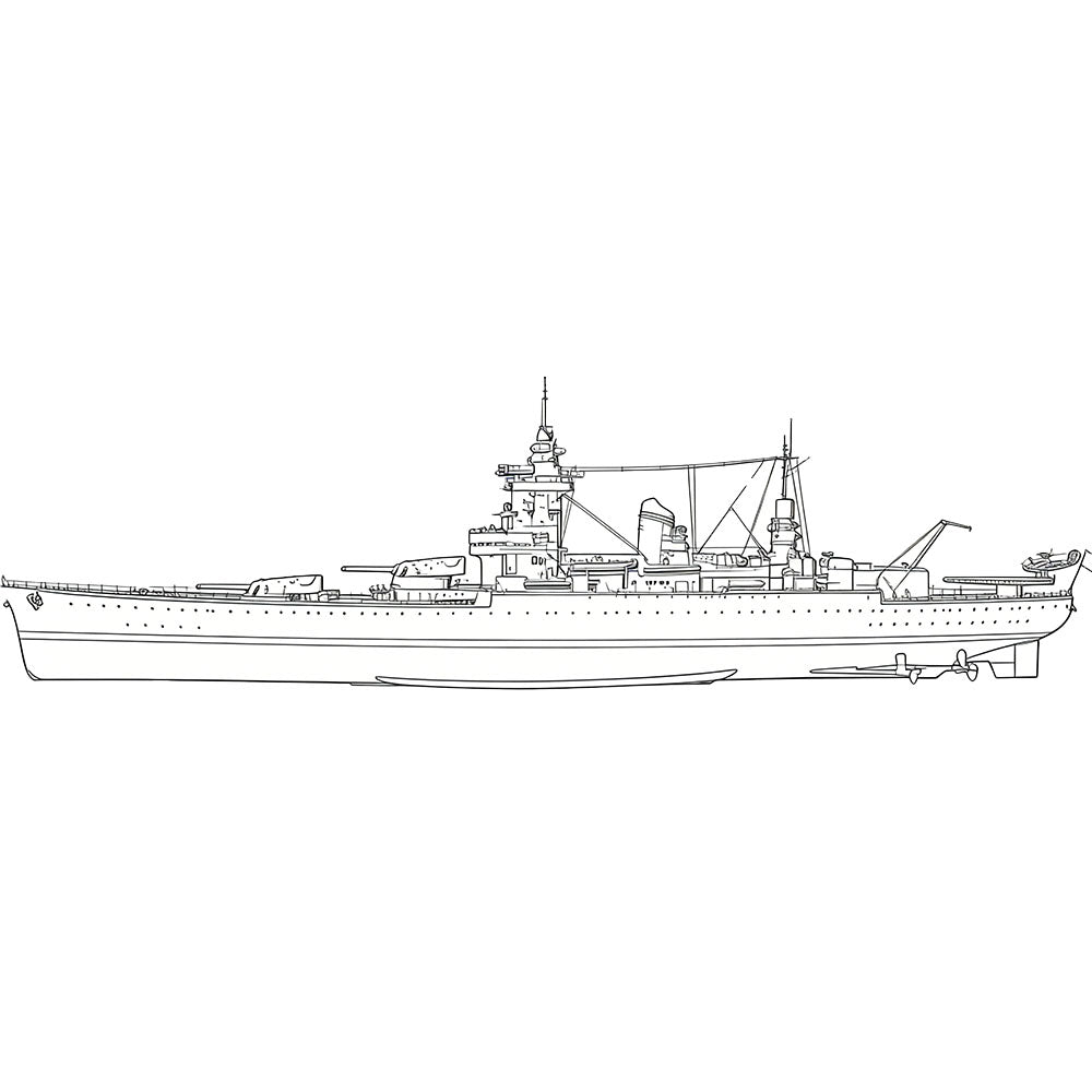 SSC144 Military Model NMF Dunkerque cCass Strasbourg Battleship Water Line