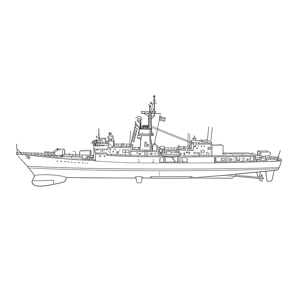 SSC163S Military Model USS Knox Class Frigate Full Hull