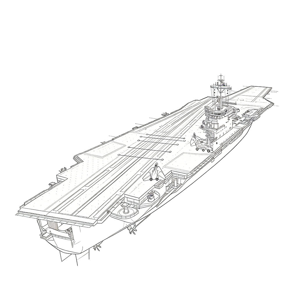 SSC169 Military Model USS Kitty Hawk Class CV-66 Aircraft Carrier Water Line