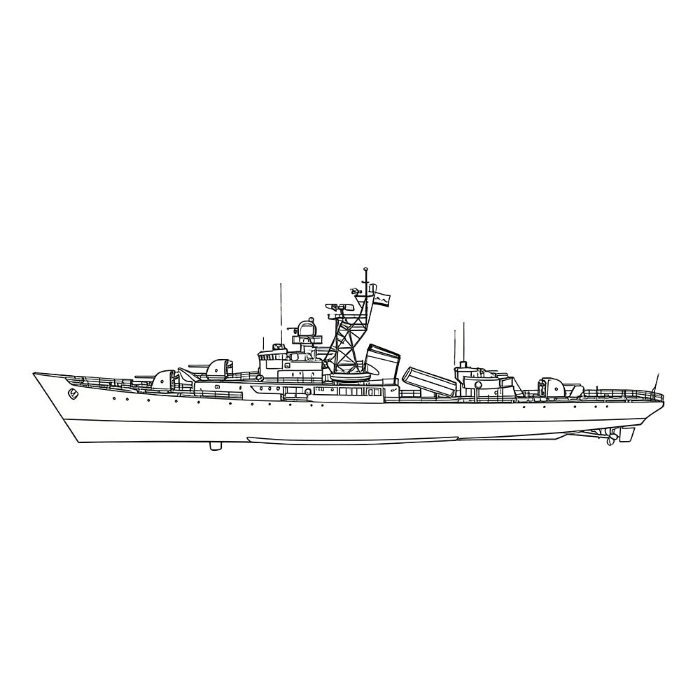 SSC175 Military Model CNS Chengdu Class Frigate Water Line