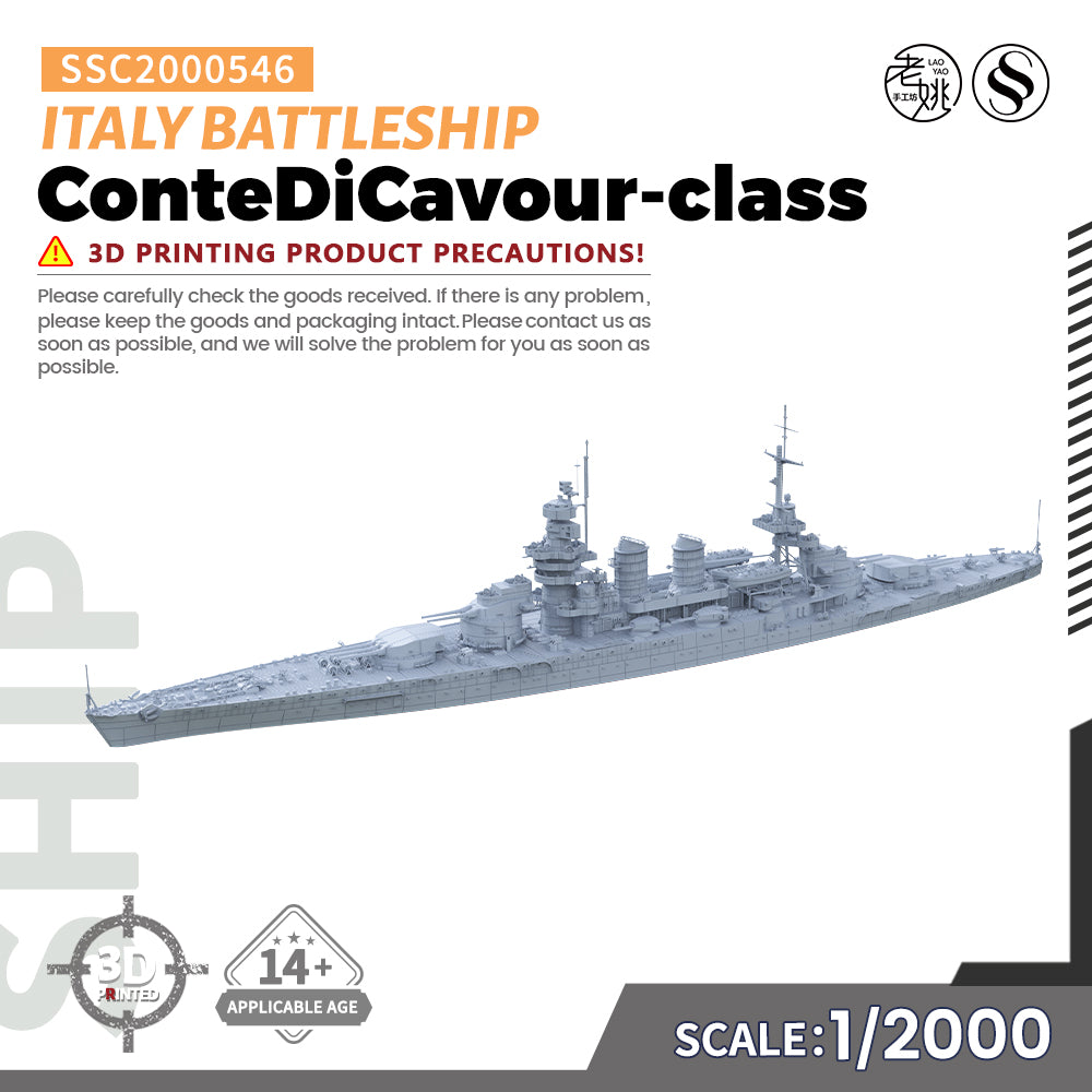 SSMODEL 546 Military Warship Model Kit Italy ConteDiCavour-class Battleship