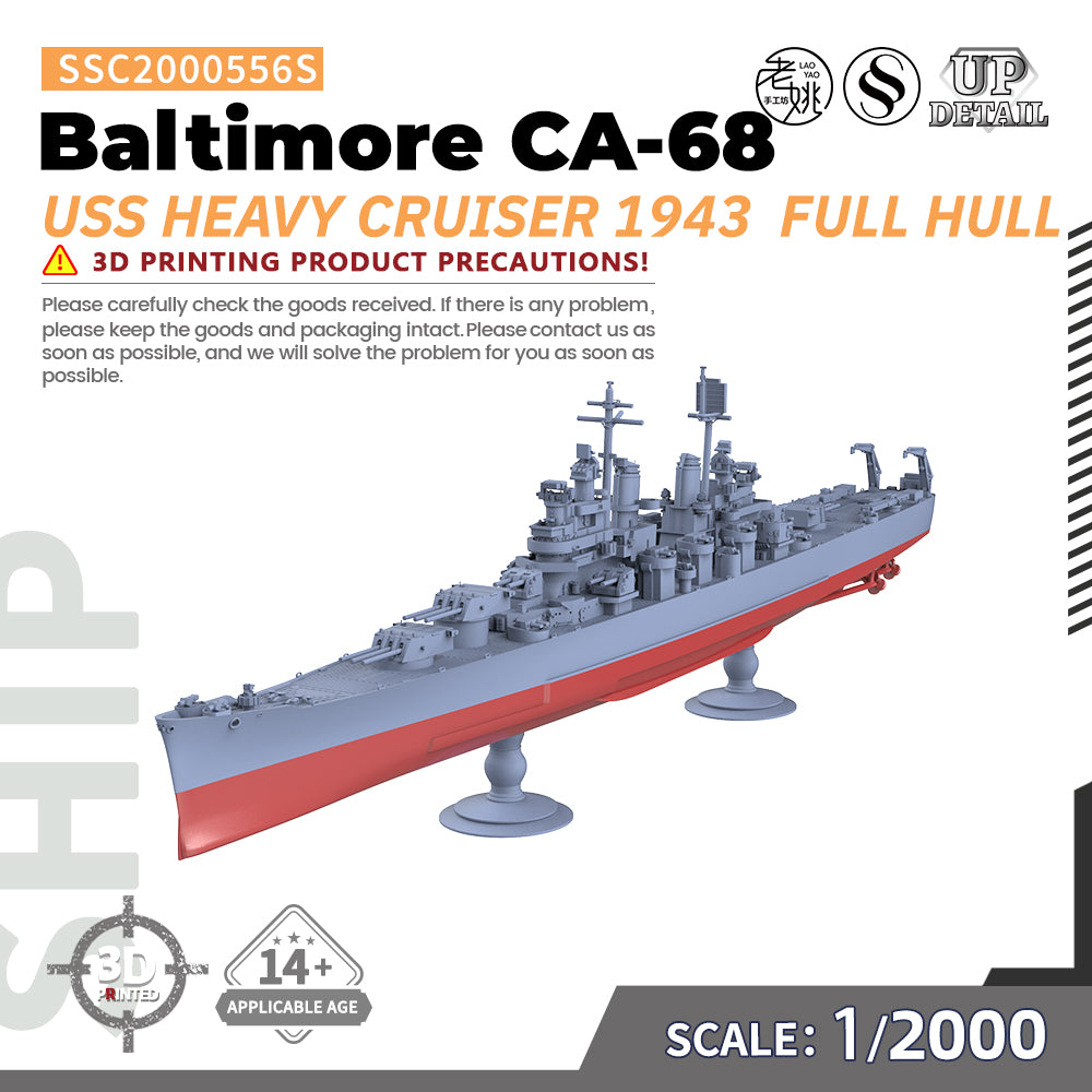 US Navy Baltimore Heavy Cruiser 1943 CA-68 MRY-SFW 556 Military Warship Model Kit