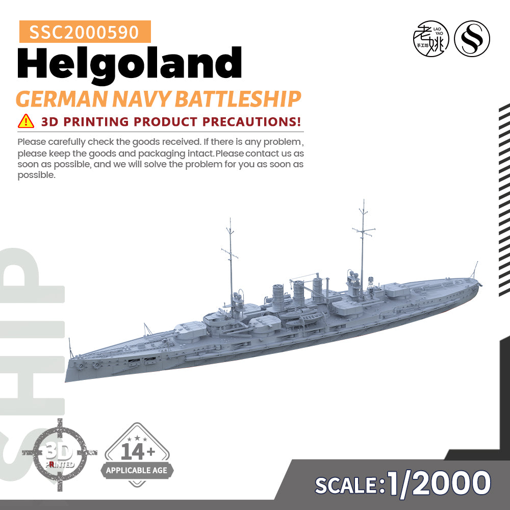 SSMODEL 590 Military Warship Model Kit German Navy Helgoland Battleship