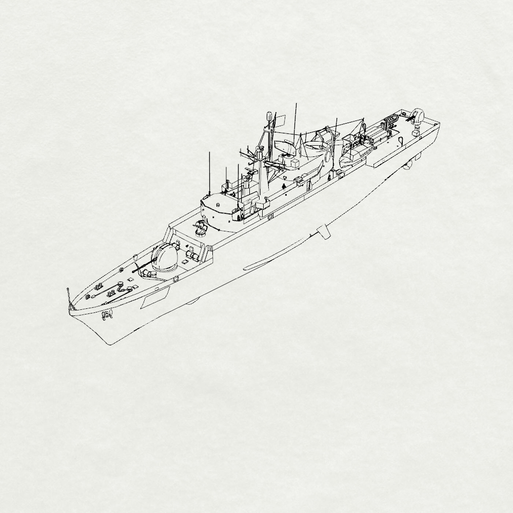 Iranian Alvand-class Alvand Frigate F71 1971 Water Line MRY-SFW SSC270 Military Warship Model Kit