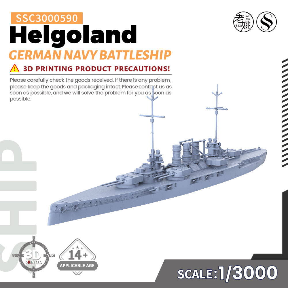 SSMODEL 590 Military Warship Model Kit German Navy Helgoland Battleship