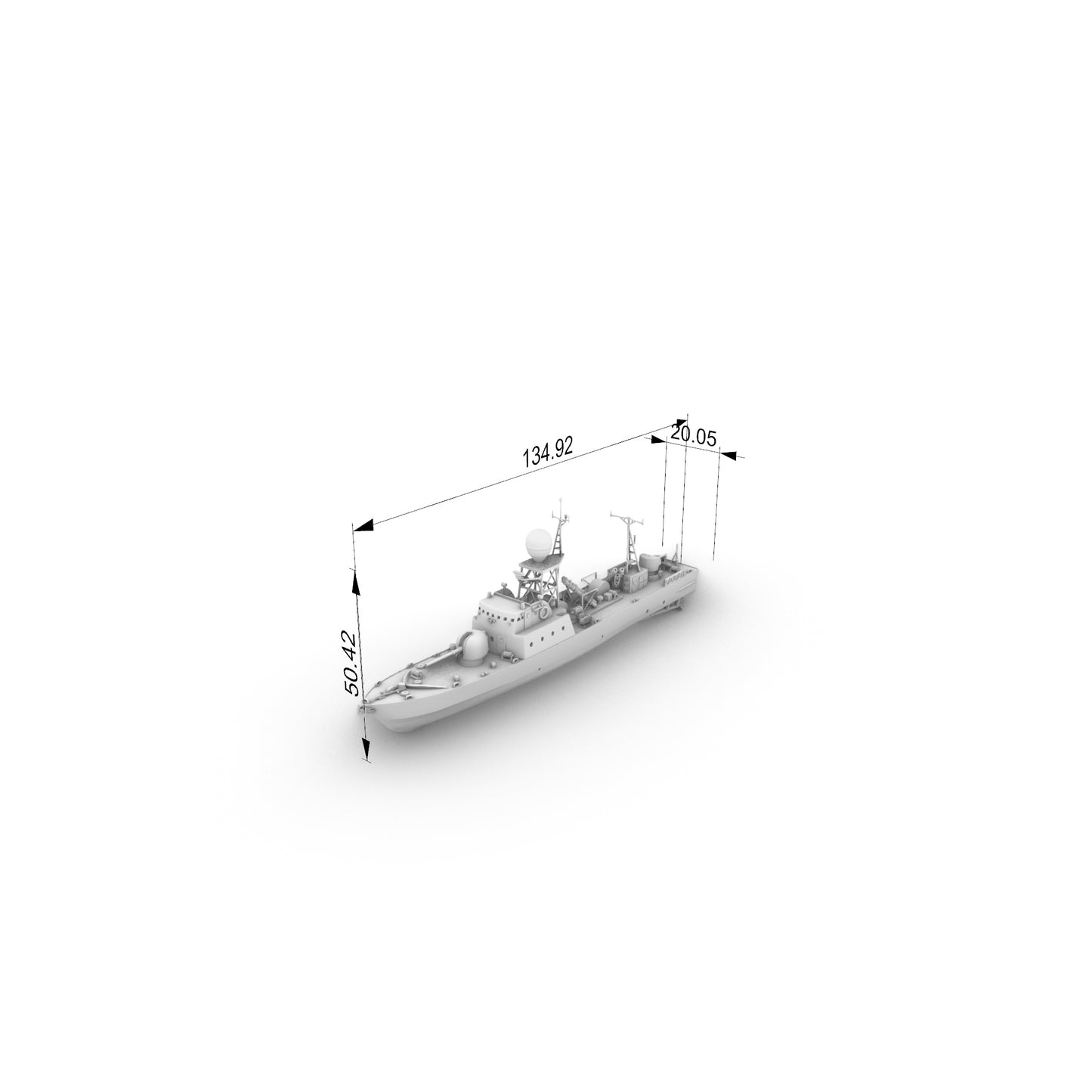 SSC149S Military Model IR La Combattante IIa Missile Boat Full Hull