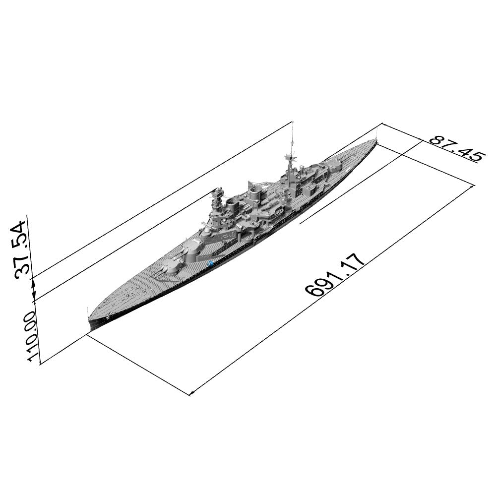 MRY-SFW SSC217S Royal Navy Renown-class Battlecruiser HMS Repulse Full Hull Resin Warship Military Ship Model Hobby Collection Unassembled Unpainted